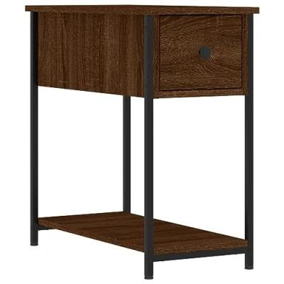 Image of vidaXL Bedside Cabinet Side Bed Table Nightstand Brown Oak Engineered Wood