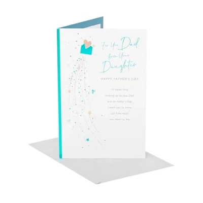 Image of UK Greetings Father&#039;s Day Card for Dad From Daughter Heart Envelope Design
