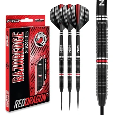 Image of RED DRAGON Razor Edge ZX 95 24 gram Tungsten Professional Darts Set with Flights and Nitrotech Shafts (Stems)