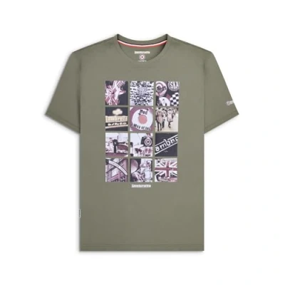 Image of Lambretta Mens Print T Shirt Tee Top Khaki M