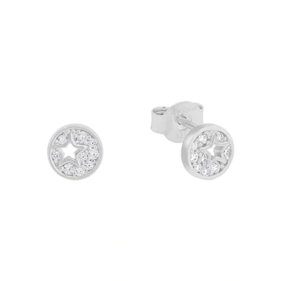 Image of s.Oliver stud earrings 925 sterling silver girl children earrings, with cubic zirconia synth, 0.6 cm, white, star, Comes in jewelry gift box, 2018521
