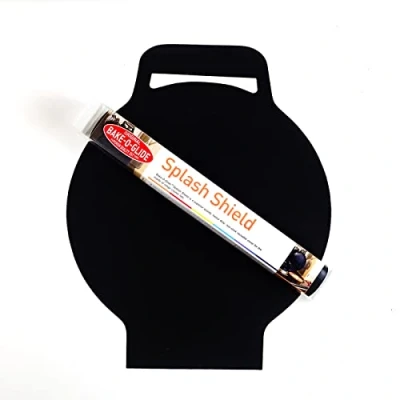 Image of Bake O Glide Range Cooker Splash Shield, Woven Glass Fabric Coated in 100% PTFE, Black, 43.7 x 5.2 cm
