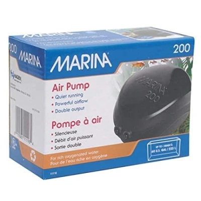 Image of Marina 200 Double Outlet Air Pump for Aquariums upto 225 Litre, White