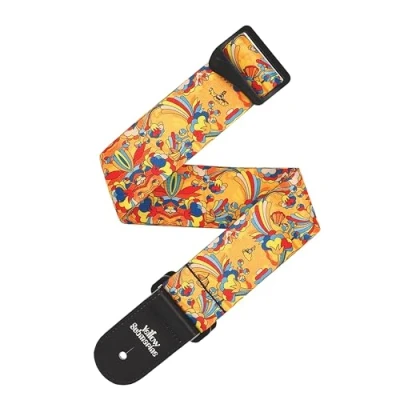 Image of D&#039;Addario Beatles Guitar Strap Accessories Polyester Yellow Submarine, Primrose Prairie