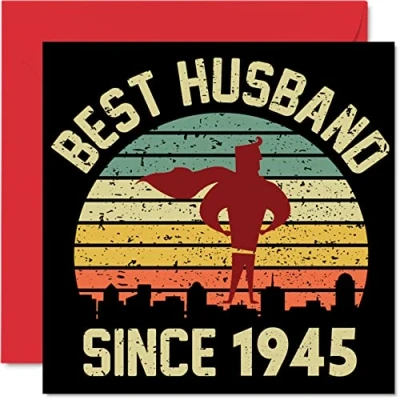 Image of 79th Anniversary Card for Husband from Wife Best Since 1945 I Love You Gifts, Happy Wedding Cards Partner, 145mm x Greeting Seventy Ninth Anniversaries