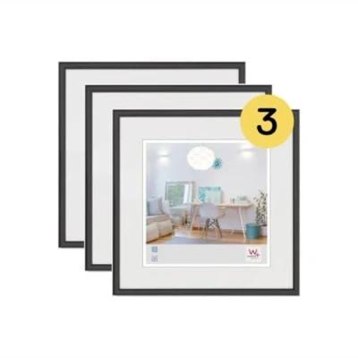 Image of walther Design Picture Frame Black 30 x cm 3 Pack, New Lifestyle Plastic KV330B3