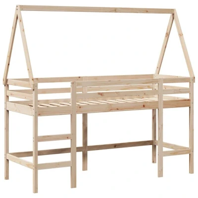 Image of vidaXL Loft Bed with Ladder and Roof without Mattress 80x200 cm