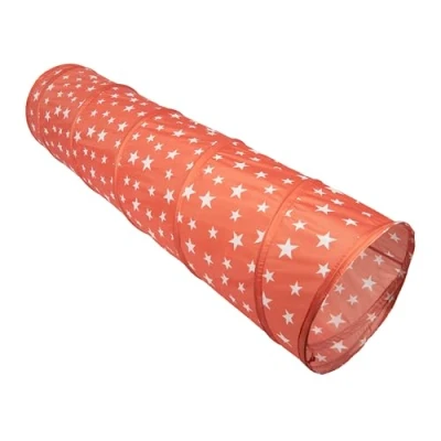 Image of Relsy Starry Burnt Orange Pop Up Tunnel For Kids, Toddlers, Pets 180cm x 45cm Toddler Play Tunnel, Baby Toy &amp; Tent Accessory