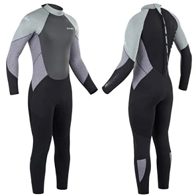 Image of Osprey Mens Full Length 5mm Winter Wetsuit, Adult Neoprene Surfing Diving Zero, Grey