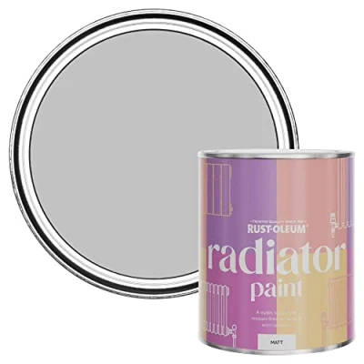 Image of Rust Oleum Off White Heat Resistant Radiator Paint in Matt Finish Porcelain 750ml (SHDRCT1179)