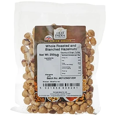 Image of Old India Whole Roasted and Blanched Hazelnuts 250g