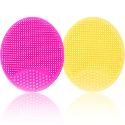 Image of Baby Bath Brush, Cradle Cap Silicone Massage Scrubbers Exfoliator Skin Essential for Dry Skin, and Eczema 2 Pack (Small Yellow&amp;Red)
