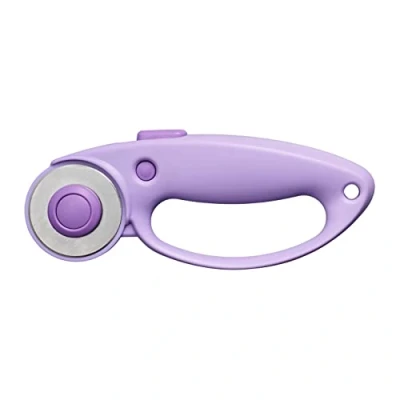 Image of Fiskars Rotary Cutter 45mm Left and Right Handed, Cuts Multi Layered, Straight Blade Lilac