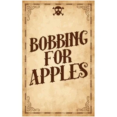 Image of PARTYRAMA.CO.UK Bobbing For Apples Halloween PVC Party Sign Decoration 25cm x 41cm