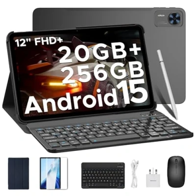Image of DOOGEE T36 2025 Newest Tablet 12&#039;&#039; Android 15 20GB+256GB/2TB TF T620 Octa Core, 2.4K 90Hz Display, 8800mAh, 4G LTE Tablet, Bluetooth 5.0+5G WiFi, with Keyboard, Pen, Mouse&amp;Case, Black