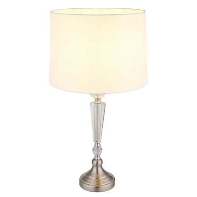 Image of Arro Table Lamp with Round Shade Nickel Matt 1x E27