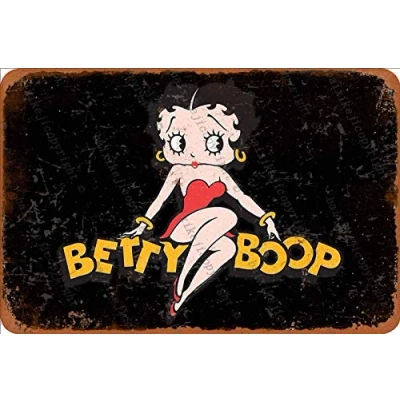Image of Cimily Betty Boop Vintage Tin Sign Iron Painting Retro Metal Plaque Art Wall Decor 8x12 Inch