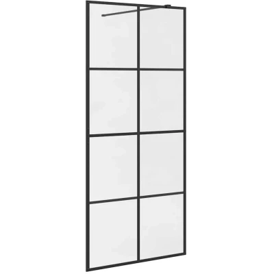 Image of vidaXL Walk in Shower Wall with Clear ESG Glass 90x195 cm Black