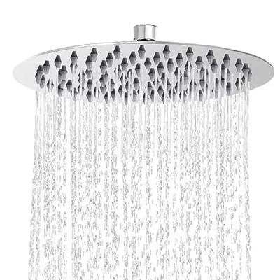 Image of Rainfall Shower Head, NEWRAIN Rain Fixed Waterfall Heads, 10 Inch Stainless Steel Large Showerhead,High Pressure Round Heads Chrome Finish