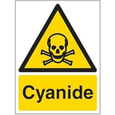 Image of V Safety Cyanide Warning Sign 150mm x 200mm Self Adhesive Vinyl
