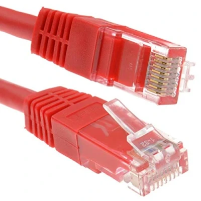 Image of kenable Red Network Ethernet RJ45 Cat 5E UTP PATCH LAN COPPER Cable 0.25m 25cm [0.25 metres]