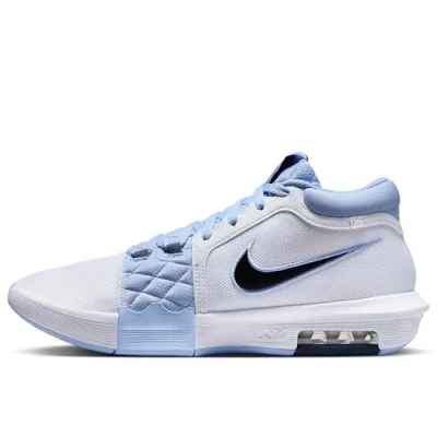 Image of Nike Performance Lebron Witness VIII Basketball shoes, Men&#039;s, Size: 8, White/thunder blue/aluminum Imitation leather/ textile
