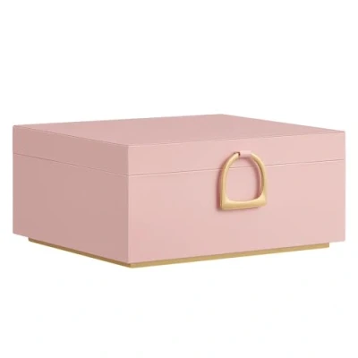 Image of SONGMICS 2 Layer Jewellery Box, Organiser with Handle, Removable Tray, Storage, Floating Effect, 20.5 x 24 11 cm, Gift Idea, Jelly Pink JBC165R01