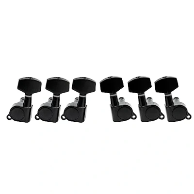 Image of Musiclily 3L+3R Sealed Guitar Tuners Tuning Pegs Keys Machine Heads Set for Electric Acoustic Guitar, Big Button Blac