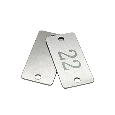 Image of Stainless Steel Rectangle Numbered Tags Metal Number with Two Holes (1 10)