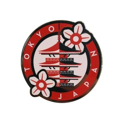 Image of Vagabond Heart Tokyo Japan Souvenir Lapel Pin Enamel Pin, Nickel, no gemstone