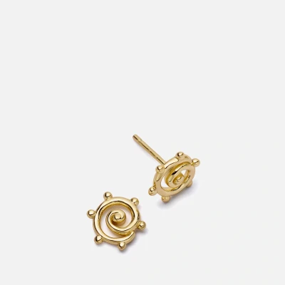 Image of Daisy London Women&#039;s Spiral Sun Mini Stud Earrings Gold