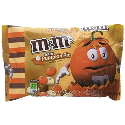 Image of M&amp;M&#039;s White Pumpkin Pie Chocolate Candy 8oz Bag (226.8g)