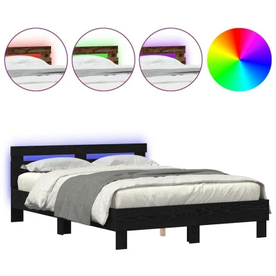 Image of vidaXL Black oak Bed Frame Solid Pine wood 160 x 200 cm Tough