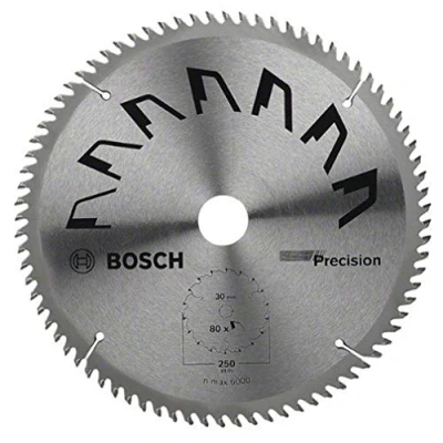 Image of Bosch 1x Circular Saw Blade Precison (for Wood, Ø 250 x 3.2/2.2 30 mm, 80 Teeth, ATB , Accessories for Saws)