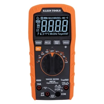 Image of Klein Tools MM720 Digital Multimeter, Auto Ranging TRMS, Low Impedance (LOZ), 1000V AC/DC Voltage, 10A Current, 60 MOhmsResistance