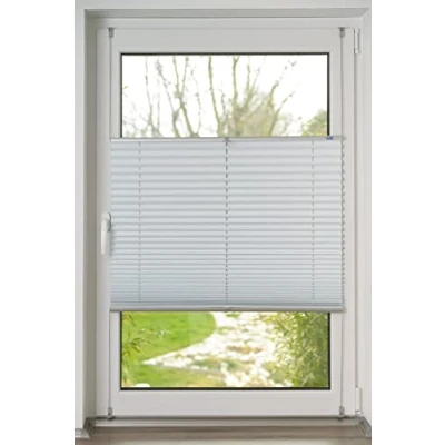 Image of K home Pleated Blackout, Polyester, White/Silver Back, B55 x H130 cm
