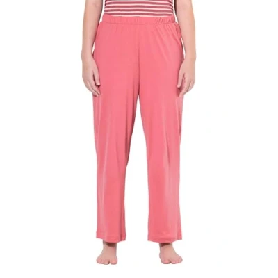 Image of Ulla Popken Women&#039;s Pyjamahose, Einfarbig, Gerades Bein Pajama Bottom, Raspberry, 58 60