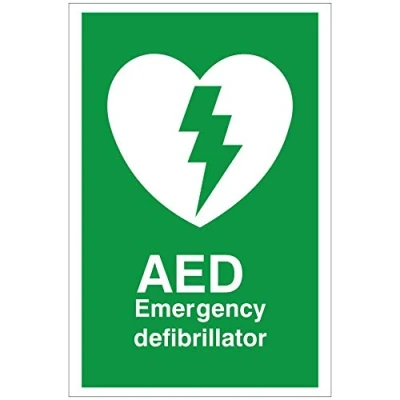 Image of AED Emergency Defibrillator Sign 150mm x 200mm Rigid Plastic