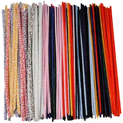 Image of Creation Stations CT4051 Cotton Pipe Cleaners, 300mm, Assorted Mottled &amp; Plain Colours, Asst, One Size