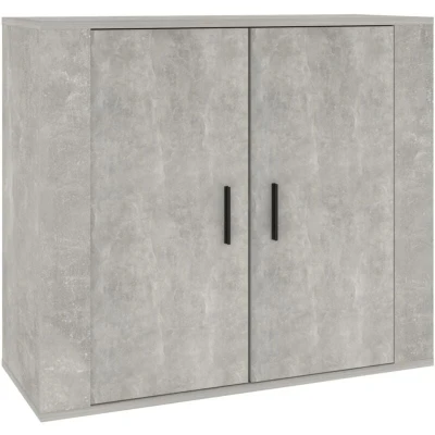 Image of vidaXL Sideboard Concrete Grey 80x33x70 cm Engineered Wood