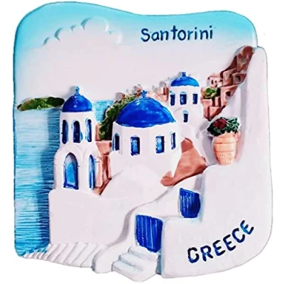 Image of Santorini Greece Fridge Magnet Refrigerator Decoration Sticker Souvenir Resin Crafts