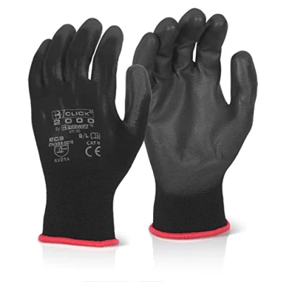 Image of Click PU COATED GLOVE Black LARGE