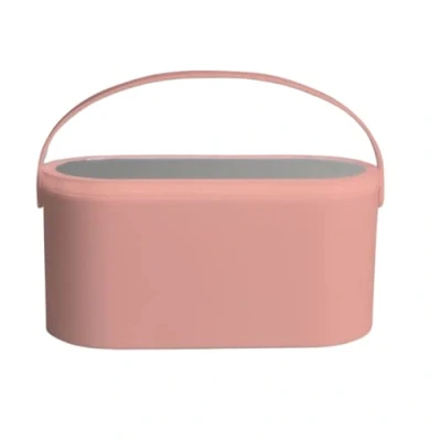 Image of Makeup Case with Touch Led Organiser Portable Battery Operated Storage Box (Blush Pink)