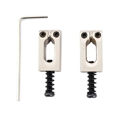Image of Musiclily Pro 10.8mm Modern Style Saddles for Import Strat Tele Electric Guitar Wilkinson M Series Bridge, Nickel (Set of 2)