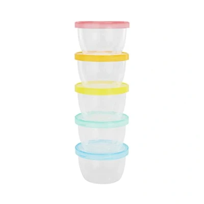 Image of Badabulle Badabowls airtight baby food storage containers, weaning pots, set of 5, 250 ml