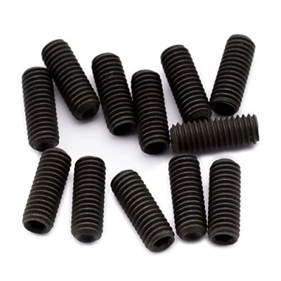 Image of Musiclily Pro Metric M3X8mm Steel Saddle Height Screws for Import Strat Tele Style Electric Guitar Bridge, Black (Set of 12)