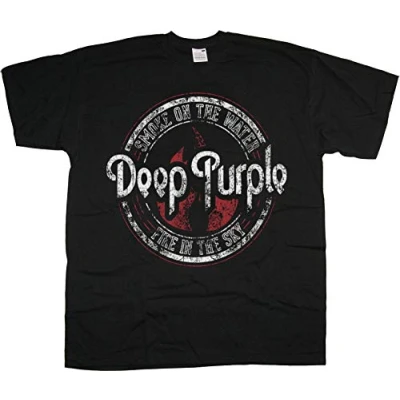 Image of Deep Purple Smoke Circle Official Tee T Shirt Mens Unisex (Medium)