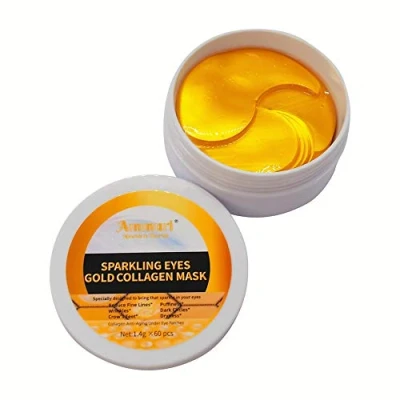 Image of 24K Sparkling Gold Snail Collagen Eye Mask, Under Mask for Dark Circles, Wrinkles, Puffy Eyes, Anti Wrinkle Treatment, Moisturizing Improves Elasticity, Gel Pads