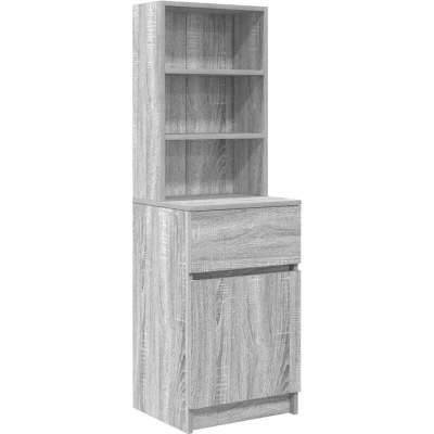 Image of vidaXL bedside cabinet grey sonoma 39x35x125 cm versatile nightstand with storage modern engineered wood table
