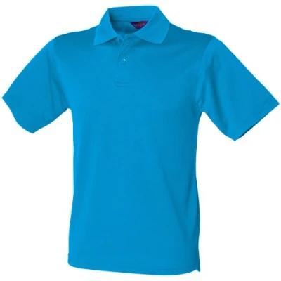 Image of Henbury Mens Coolplus® Pique Polo Shirt (L) (Sapphire Blue)